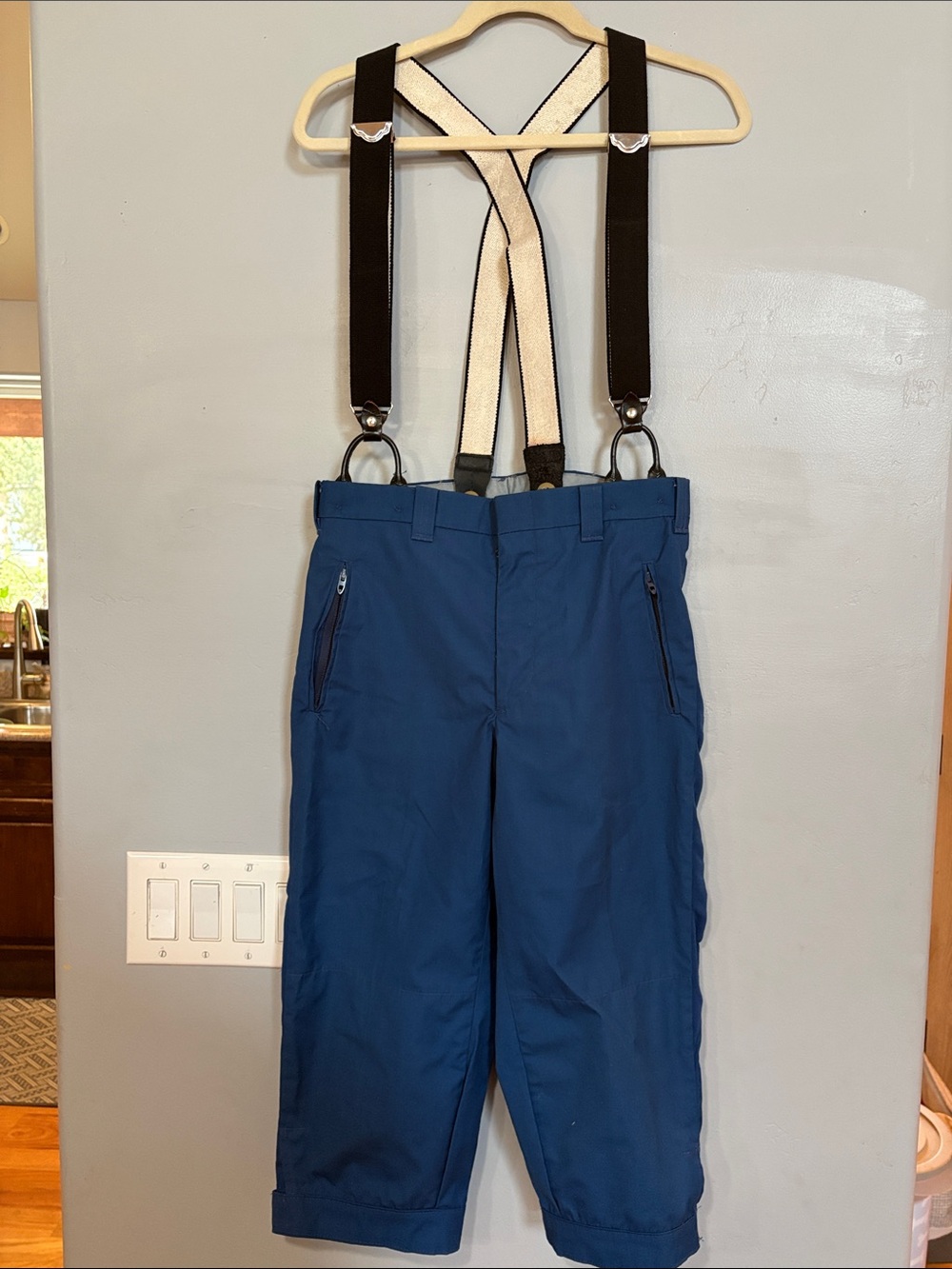 Vintage Woolrich Ski Knickers Pants Suspenders Blue 30